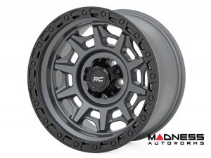 Jeep Custom Wheels (1) - Rough Country - 85 Series - Gunmetal Gray w/ Black Lip - 17 x 9.0 / 5 x 5 / -12 / 4.5" 